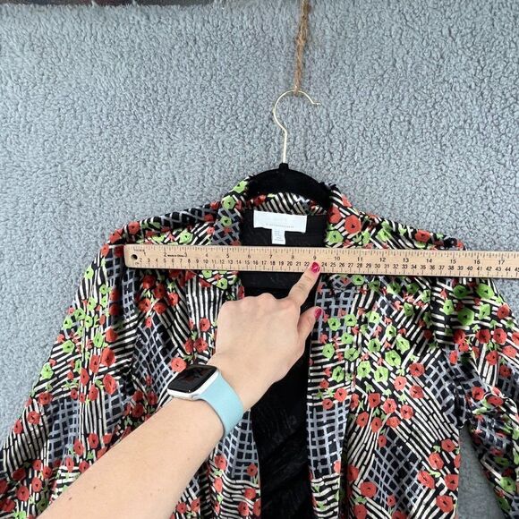 Anthropologie Abstract Floral Velvet Wrap Blazer Size 0 - Picture 11 of 15